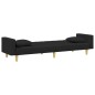 vidaXL Schlafsofa 2-Sitzer mit Kissen und Fußhocker Schwarz Stoff vidaXL Schlafsofa 2-Sitzer mit Kissen und Fußhocker Schwarz Stoff