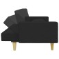 vidaXL Schlafsofa 2-Sitzer mit Kissen und Fußhocker Schwarz Stoff vidaXL Schlafsofa 2-Sitzer mit Kissen und Fußhocker Schwarz Stoff