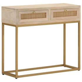 vidaXL Konsolentisch 90x30x76 cm Massivholz Mango und Eisen