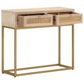 vidaXL Konsolentisch 90x30x76 cm Massivholz Mango und Eisen