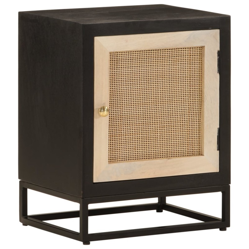 vidaXL Nachttisch Schwarz 40x30x50 cm Massivholz Mango und Eisen vidaXL Nachttisch Schwarz 40x30x50 cm Massivholz Mango und Eisen