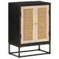 vidaXL Sideboard Schwarz 55x30x76 cm Massivholz Mango und Eisen vidaXL Sideboard Schwarz 55x30x76 cm Massivholz Mango und Eisen