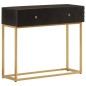 vidaXL Konsolentisch Schwarz 90x30x76 cm Massivholz Mango und Eisen vidaXL Konsolentisch Schwarz 90x30x76 cm Massivholz Mango und Eisen