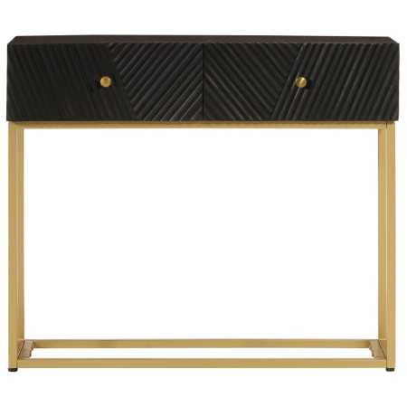 vidaXL Konsolentisch Schwarz 90x30x76 cm Massivholz Mango und Eisen