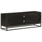 vidaXL TV-Schrank Schwarz 110x30x40 cm Massivholz Mango und Eisen vidaXL TV-Schrank Schwarz 110x30x40 cm Massivholz Mango und Eisen