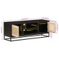 vidaXL TV-Schrank Schwarz 110x30x40 cm Massivholz Mango und Eisen vidaXL TV-Schrank Schwarz 110x30x40 cm Massivholz Mango und Eisen