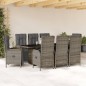 vidaXL 9-tlg. Garten-Essgruppe mit Kissen Grau Poly Rattan vidaXL 9-tlg. Garten-Essgruppe mit Kissen Grau Poly Rattan