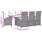 vidaXL 9-tlg. Garten-Essgruppe mit Kissen Grau Poly Rattan vidaXL 9-tlg. Garten-Essgruppe mit Kissen Grau Poly Rattan