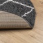 vidaXL Teppich Shaggy Hochflor Modern Schwarz und Creme Ø 240 cm vidaXL Teppich Shaggy Hochflor Modern Schwarz und Creme Ø 240 cm