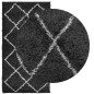 vidaXL Teppich Shaggy Hochflor Modern Schwarz und Creme 80x150 cm vidaXL Teppich Shaggy Hochflor Modern Schwarz und Creme 80x150 cm