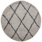 vidaXL Teppich Shaggy Hochflor Modern Beige und Anthrazit Ø 80 cm vidaXL Teppich Shaggy Hochflor Modern Beige und Anthrazit Ø 80 cm