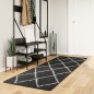 vidaXL Teppich Shaggy Hochflor Modern Schwarz und Creme 80x250 cm vidaXL Teppich Shaggy Hochflor Modern Schwarz und Creme 80x250 cm