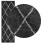 vidaXL Teppich Shaggy Hochflor Modern Schwarz und Creme 80x250 cm vidaXL Teppich Shaggy Hochflor Modern Schwarz und Creme 80x250 cm