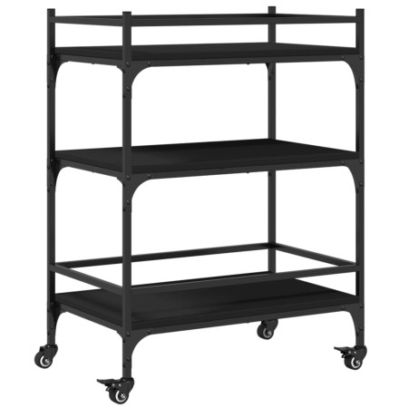vidaXL Küchenwagen Schwarz 65x40x86,5 cm Holzwerkstoff