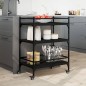 vidaXL Küchenwagen Schwarz 65x40x86,5 cm Holzwerkstoff vidaXL Küchenwagen Schwarz 65x40x86,5 cm Holzwerkstoff