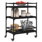 vidaXL Küchenwagen Schwarz 65x40x86,5 cm Holzwerkstoff vidaXL Küchenwagen Schwarz 65x40x86,5 cm Holzwerkstoff