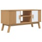 vidaXL TV-Schrank OLDEN Weiß und Braun 114x43x57 cm Massivholz Kiefer vidaXL TV-Schrank OLDEN Weiß und Braun 114x43x57 cm Massivholz Kiefer
