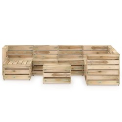 8-tlg. Garten-Lounge-Set Grün Imprägniertes Kiefernholz