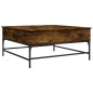 vidaXL Couchtisch Räuchereiche 95x95x45 cm Holzwerkstoff und Metall vidaXL Couchtisch Räuchereiche 95x95x45 cm Holzwerkstoff und Metall