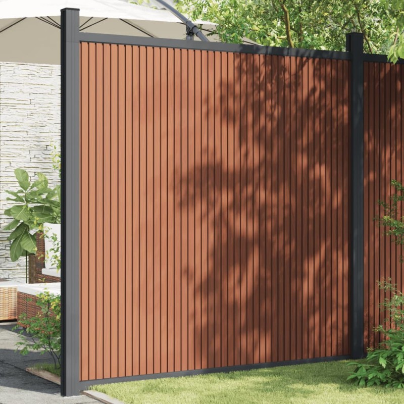 vidaXL Zaunelement mit 2 Pfosten Braun 180x186 cm WPC vidaXL Zaunelement mit 2 Pfosten Braun 180x186 cm WPC