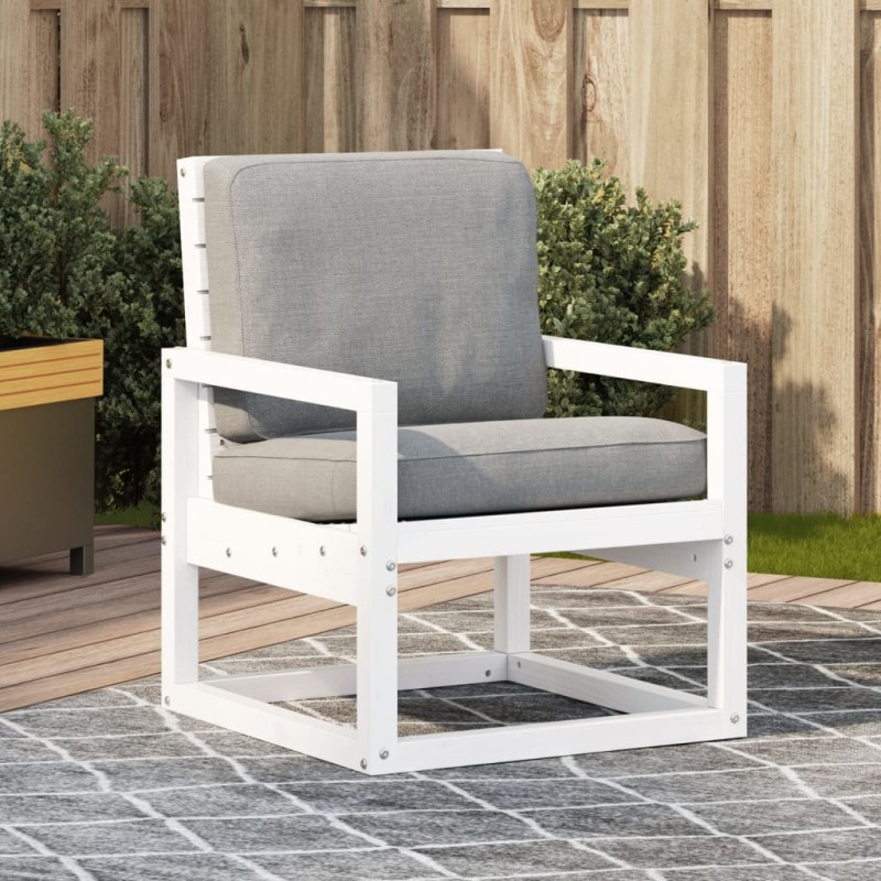 vidaXL Gartenstuhl Weiß 57,5x63x76 cm Massivholz Kiefer vidaXL Gartenstuhl Weiß 57,5x63x76 cm Massivholz Kiefer