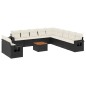 vidaXL 12-tlg. Garten-Sofagarnitur mit Kissen Schwarz Poly Rattan vidaXL 12-tlg. Garten-Sofagarnitur mit Kissen Schwarz Poly Rattan