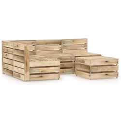 5-tlg. Garten-Lounge-Set Grün Imprägniertes Kiefernholz