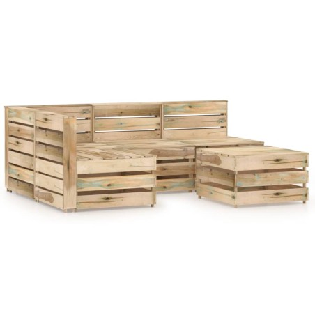 5-tlg. Garten-Lounge-Set Grün Imprägniertes Kiefernholz