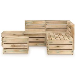6-tlg. Garten-Lounge-Set Grün Imprägniertes Kiefernholz