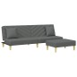 vidaXL Schlafsofa 2-Sitzer mit Kissen und Fußhocker Dunkelgrau Stoff vidaXL Schlafsofa 2-Sitzer mit Kissen und Fußhocker Dunkelgrau Stoff