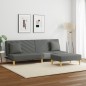 vidaXL Schlafsofa 2-Sitzer mit Kissen und Fußhocker Dunkelgrau Stoff vidaXL Schlafsofa 2-Sitzer mit Kissen und Fußhocker Dunkelgrau Stoff
