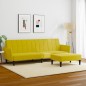 vidaXL Schlafsofa 2-Sitzer mit Fußhocker Gelb Samt vidaXL Schlafsofa 2-Sitzer mit Fußhocker Gelb Samt