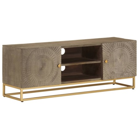 vidaXL TV-Schrank 110x30x40 cm Massivholz Mango und Eisen