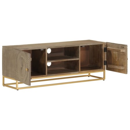 vidaXL TV-Schrank 110x30x40 cm Massivholz Mango und Eisen