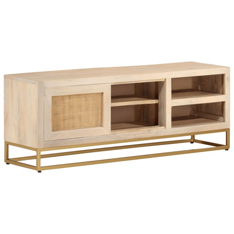 vidaXL TV-Schrank 110x30x40 cm Massivholz Mango und Eisen vidaXL TV-Schrank 110x30x40 cm Massivholz Mango und Eisen