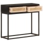 vidaXL Konsolentisch Schwarz 90x30x76 cm Massivholz Mango und Eisen vidaXL Konsolentisch Schwarz 90x30x76 cm Massivholz Mango und Eisen