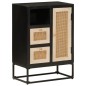 vidaXL Sideboard Schwarz 55x30x76 cm Massivholz Mango und Eisen vidaXL Sideboard Schwarz 55x30x76 cm Massivholz Mango und Eisen