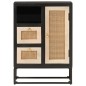 vidaXL Sideboard Schwarz 55x30x76 cm Massivholz Mango und Eisen vidaXL Sideboard Schwarz 55x30x76 cm Massivholz Mango und Eisen