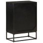 vidaXL Sideboard Schwarz 55x30x76 cm Massivholz Mango und Eisen vidaXL Sideboard Schwarz 55x30x76 cm Massivholz Mango und Eisen