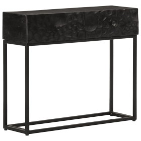vidaXL Konsolentisch Schwarz 90x30x76 cm Massivholz Mango und Eisen