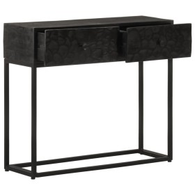 vidaXL Konsolentisch Schwarz 90x30x76 cm Massivholz Mango und Eisen