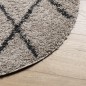 vidaXL Shaggy-Teppich PAMPLONA Hochflor Modern Beige Anthrazit Ø 100cm vidaXL Shaggy-Teppich PAMPLONA Hochflor Modern Beige Anthrazit Ø 100cm