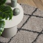 vidaXL Shaggy-Teppich PAMPLONA Hochflor Modern Beige Anthrazit Ø 100cm vidaXL Shaggy-Teppich PAMPLONA Hochflor Modern Beige Anthrazit Ø 100cm