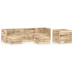 7-tlg. Garten-Lounge-Set Grün Imprägniertes Kiefernholz