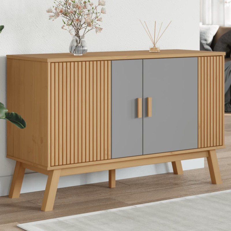 vidaXL Sideboard OLDEN Grau und Braun 114x43x73,5 cm Massivholz Kiefer vidaXL Sideboard OLDEN Grau und Braun 114x43x73,5 cm Massivholz Kiefer