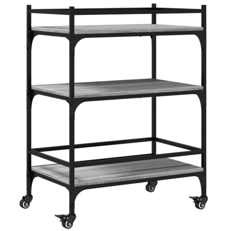 vidaXL Küchenwagen Grau Sonoma 65x40x86,5 cm Holzwerkstoff