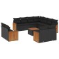 vidaXL 12-tlg. Garten-Sofagarnitur mit Kissen Schwarz Poly Rattan vidaXL 12-tlg. Garten-Sofagarnitur mit Kissen Schwarz Poly Rattan