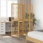 vidaXL 4-tlg. Raumteiler Braun Massivholz Paulownia vidaXL 4-tlg. Raumteiler Braun Massivholz Paulownia