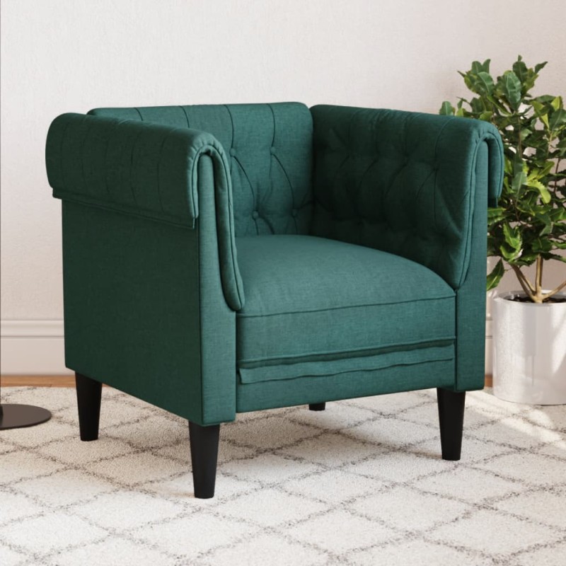 vidaXL Chesterfield-Sessel Dunkelgrün Stoff vidaXL Chesterfield-Sessel Dunkelgrün Stoff