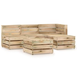 5-tlg. Garten-Lounge-Set Grün Imprägniertes Kiefernholz